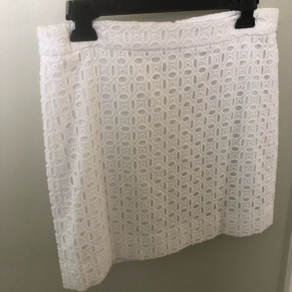 White eyelet-lace skirt